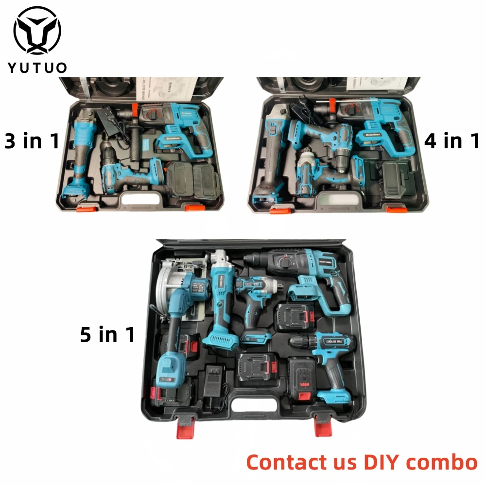 YUTUO wholesale high performance 4 repair cordless power tools combo kit set wireless li-ion power tool for househhold