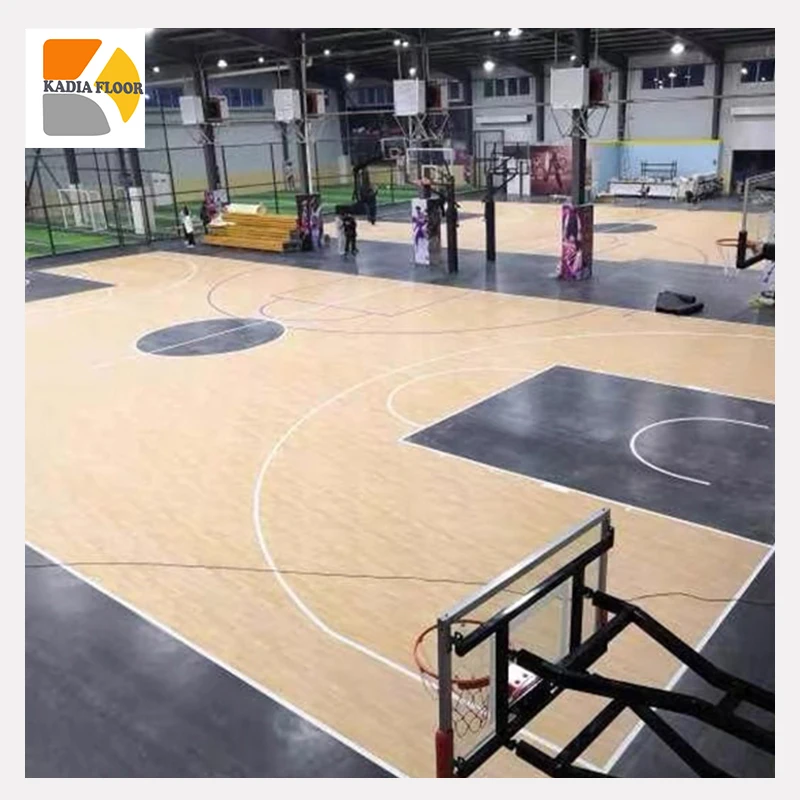 indoor professional pvc basektabll sports wood flooring