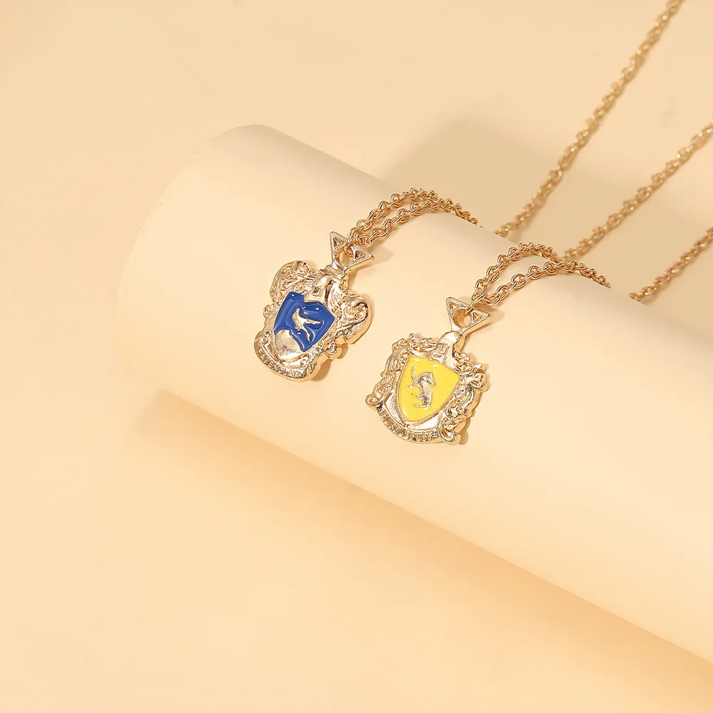 New Harry Potter Academy Medal Alloy Dripping Oil Diy Pendant Fashion Jewelry Necklace For Men Women