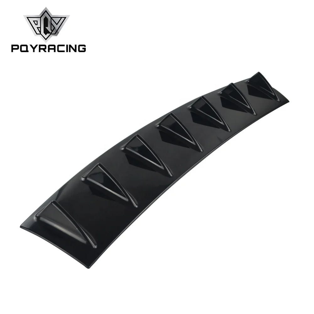ABS Plastic Universal Black 7 Fin Shark Fin Style Rear Bumper Lip Chassis Diffuser Spoiler