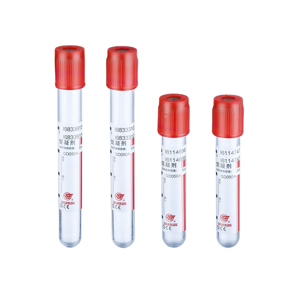 Single use red plain tube vacuum blood collection tube manufacturers