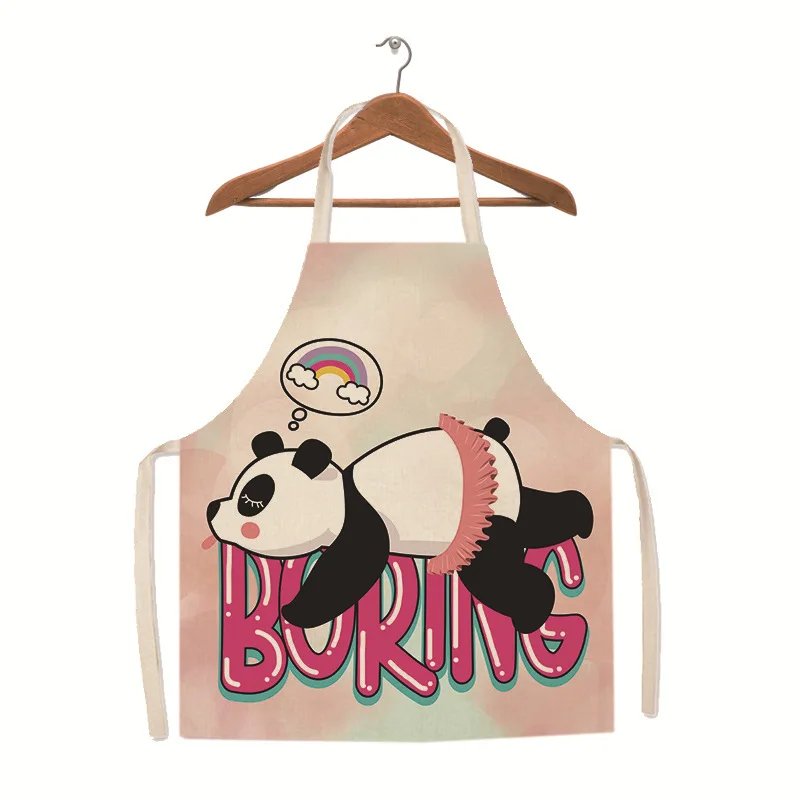 Cartoon linen apron kitchen cooking apron child drawing antifouling overclothes hop cool overclothes