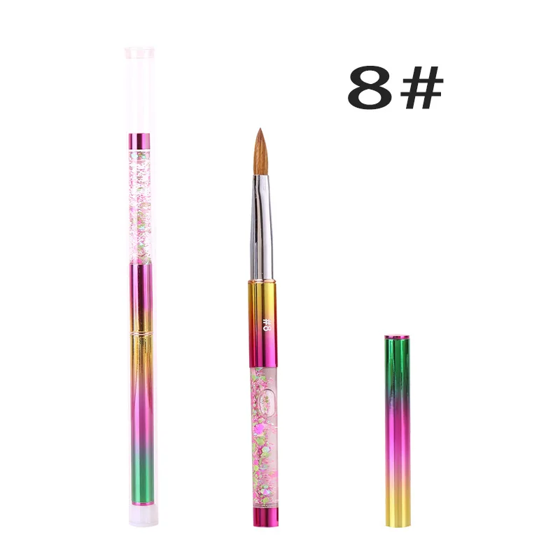 2024Custom Logo Liquid Metal Handle Factory Price French Manicure Sable Hair Nail Art Acrylic Kolinsky Brushes For Acrylic Nails