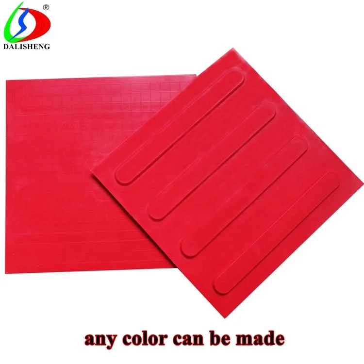 TPU Rubber PVC plastic blind tactile tile warning indicator plate paving,yellow black,gray green blue tactile tile