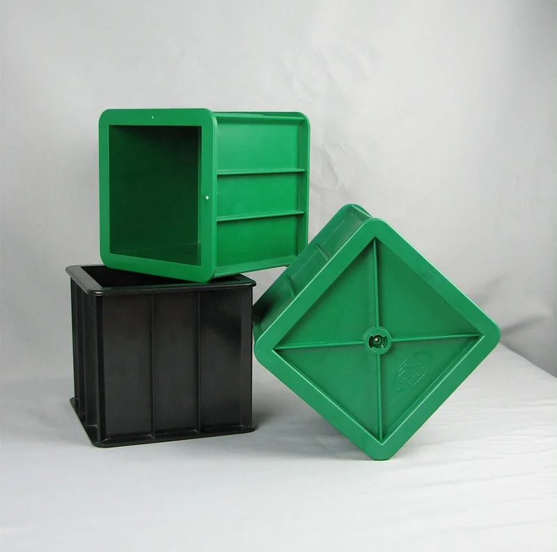 blue black and green color plastic concrete cube test mould