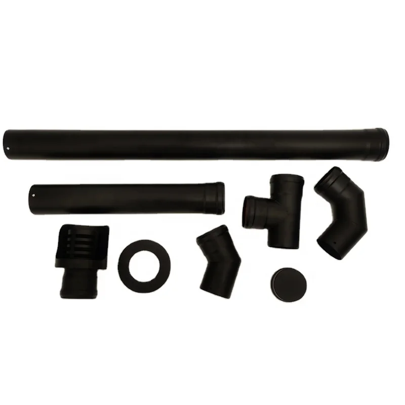 80 mm Diameter Black Pellet Smoke Pipe Kit For Pellet Stove