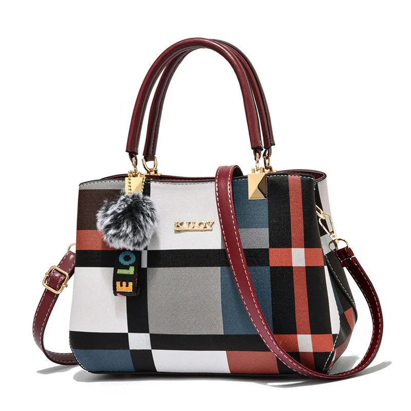 Large Capacity Luxury Handbags For Women With Pompon China Wholesale PU Womens Bags Ladies Single Shoulder Bag