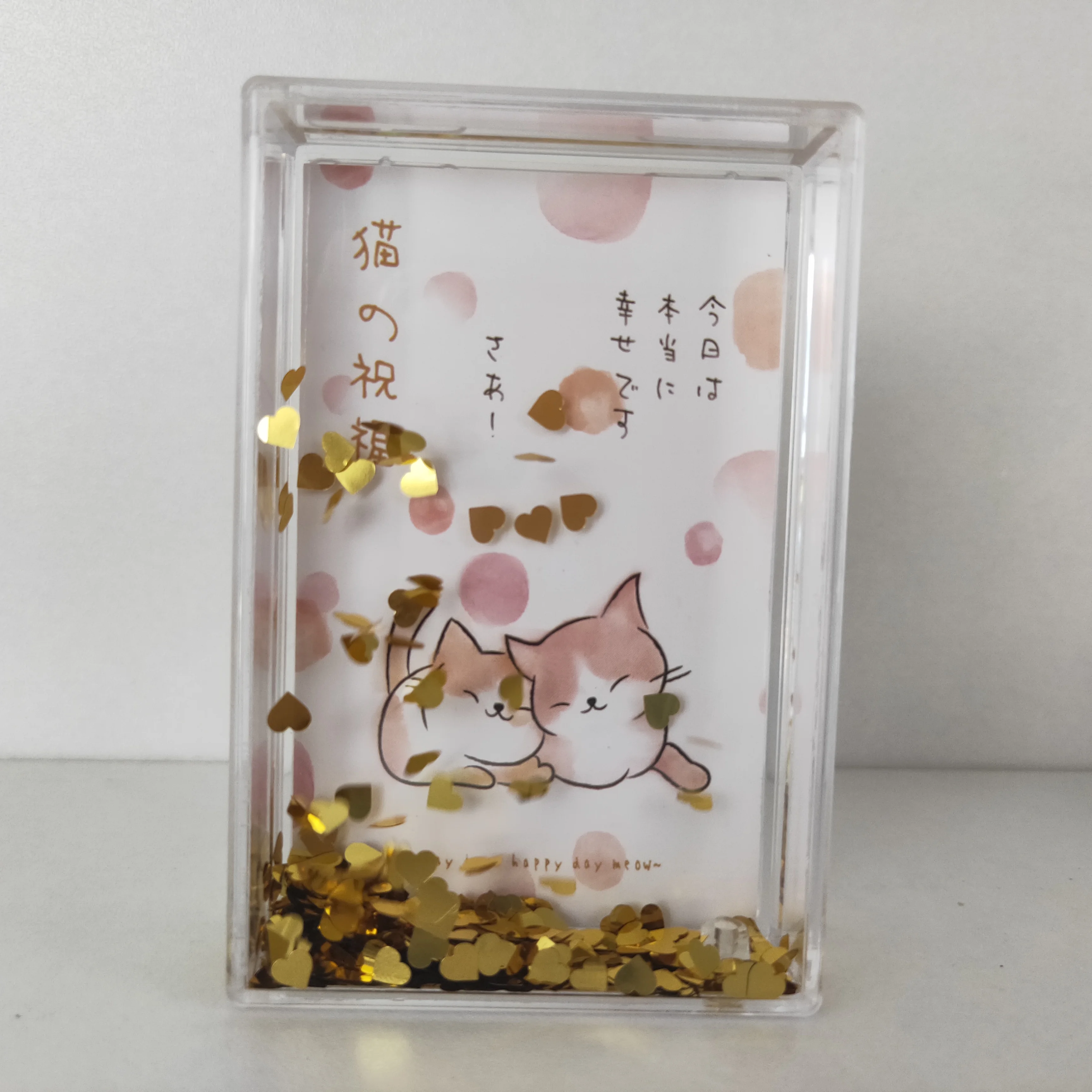 Прозрачный PS gold glitter 2x3 instax Liquid water Snow globe frame