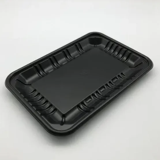 Oven Microwave Plastic Disposable Black Takeaway Food Tray For Sale