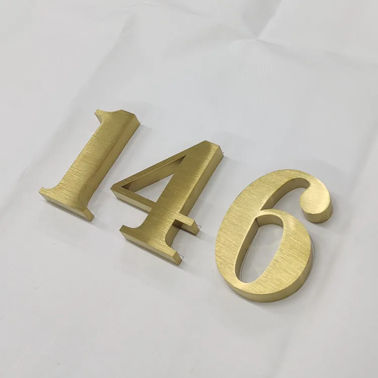 Factory Customized Gold Plated Brushed 3d Stainless Steel  Logo Sign Letters