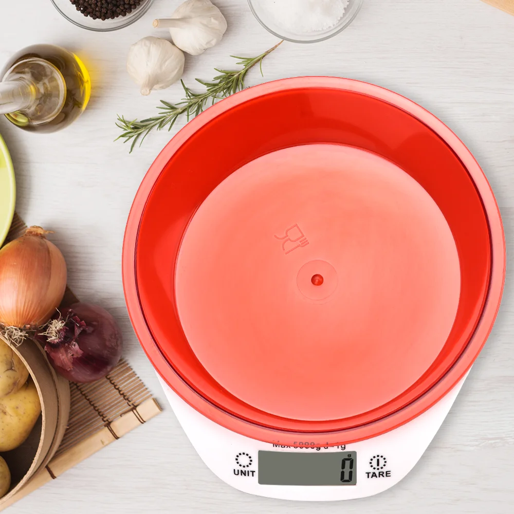 Custom Logo Accurate Weighing ABS Minimalism Kitchen Bowl Scales Kitchen Digital Long Life High Strain Sensors