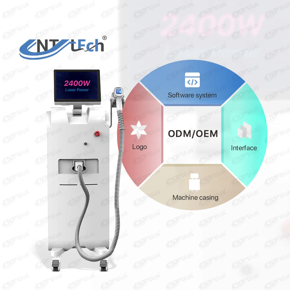 Super power 2400W 808nm diode laser hair removal machine price  3 in 1 free  oem logo