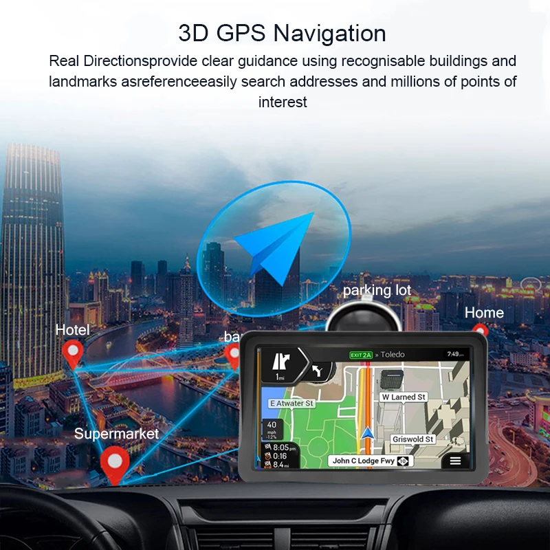Car GPS Navigation 9 inch BT AVIN Navitel 2022 Europe America Map Sat Nav Truck gps Navigators FM Touch Screen