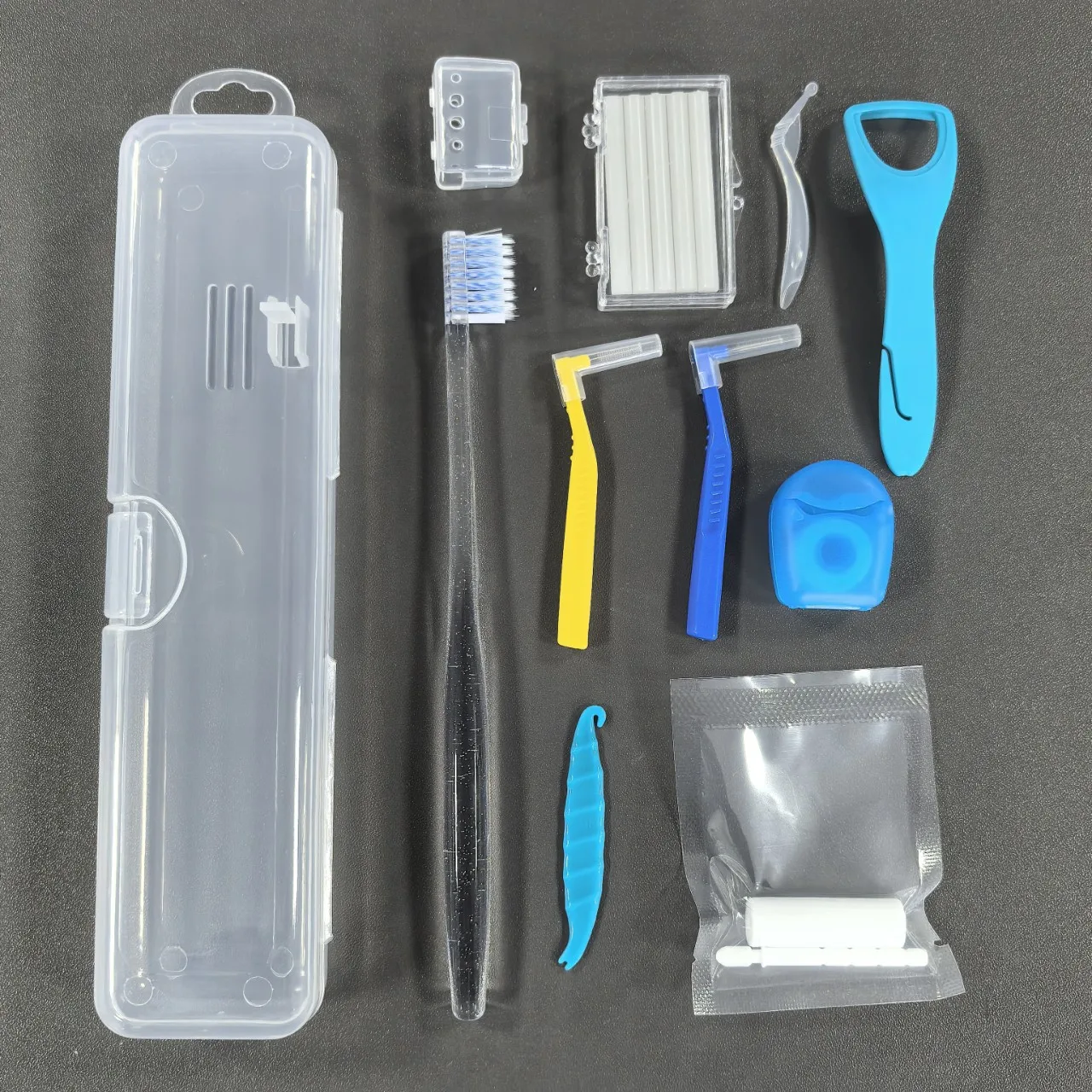 8 PCS Boxed Portable Orthodontic Care Kit Orthodontic Patient Kit Dental Ortho Oral Care Hygiene Kits for Orthodontic Patient