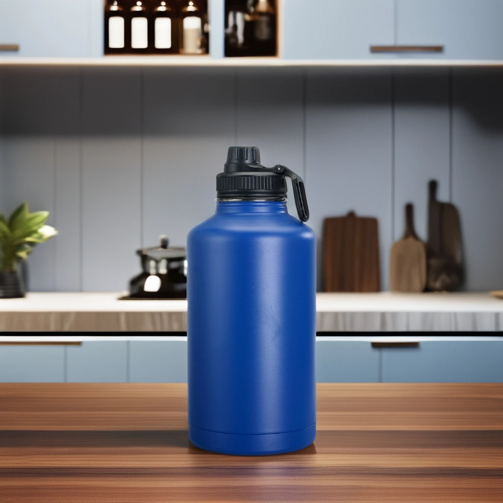 Stainless Steel Insulated Dog Bowls and 64oz Half Gallon Water Bottle Non-Slip Skid Metal for Travel Coffee Usage