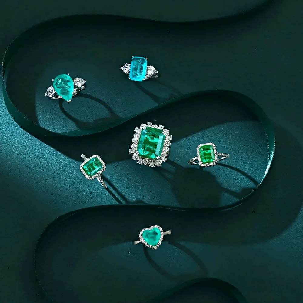 Custom 5A CZ Cubic Zirconia Emerald Stone Green Engagement Ring Diamond 925 Sterling Silver jewelry Gold Wedding Rings For Women