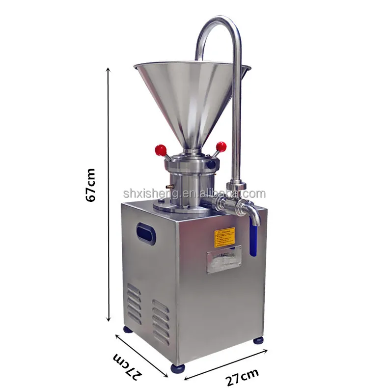 30-50kg/h stainless steel food grade peanut almond walnut cocoa bean peanut butter making machine with recycling pipe