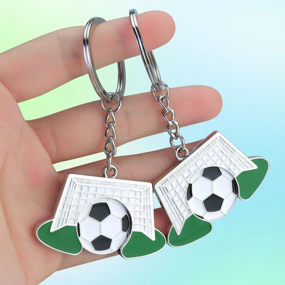Engraving Keyring Factory Price Customizable Letter Logo Promotional Football Metal Keychains with Words