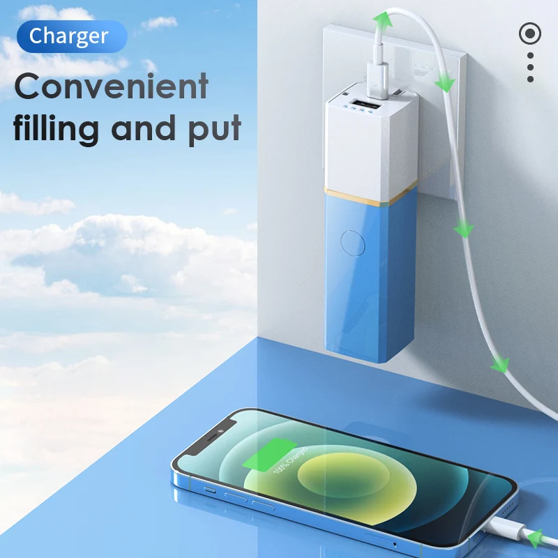 New Multifunctional Flashlight Mini Power Bank Folding Plug Qc3.0 Fast Charging Large Capacity Pd22.5w 5000ma Power Bank Charger