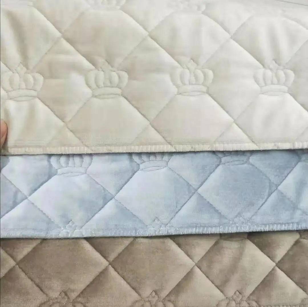 Hot sell lightweight stretch polyester quilted velvet car seat cover fabric