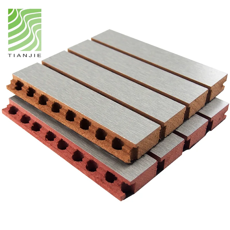 Acoustic panels pattern wood polyester sound proof groove wooden acoustic panels for auditorium