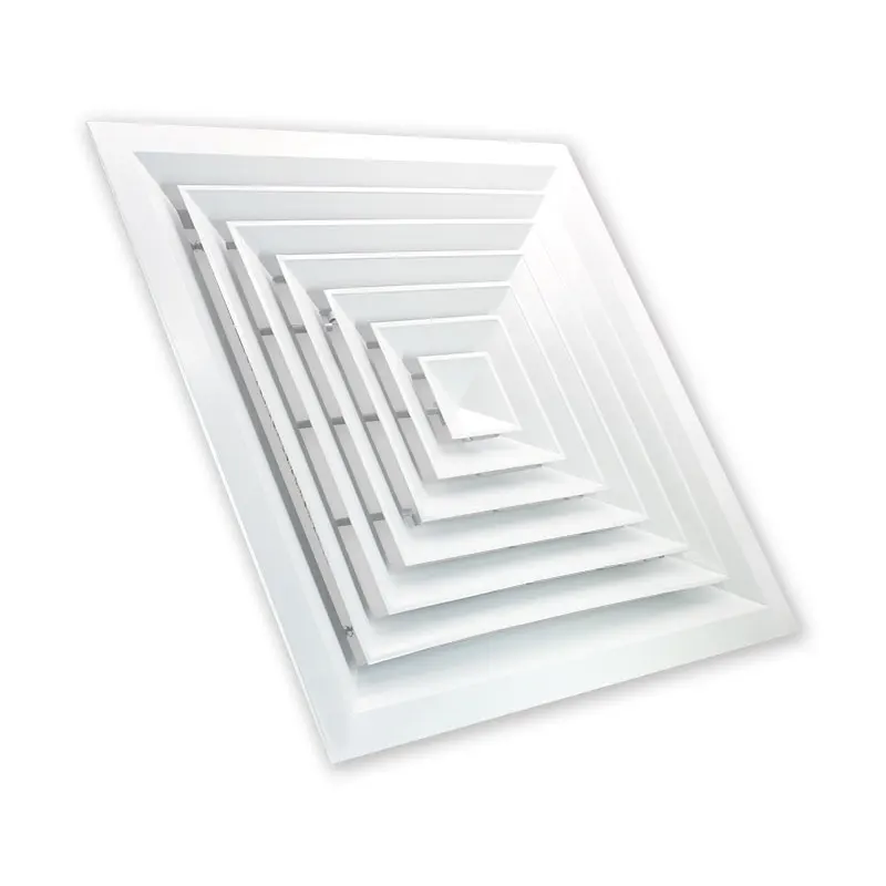 Factory Direct Durable HVAC air-conditioning Aluminum FK003F 4 Way Square Ceiling Diffuser for ventilation systems