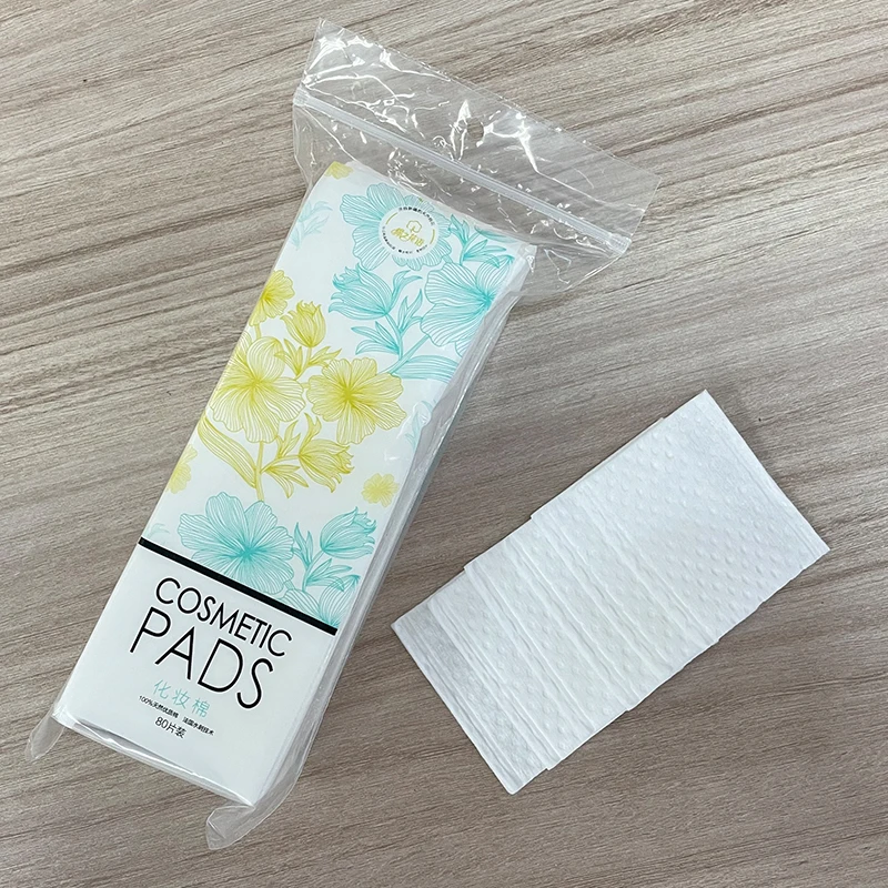 OEM pure cotton wholesale facial cotton pads Diamond lattice square cotton pads