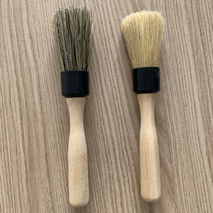 2021 Most Popular Boar Hair Car Brush Detailing Solid Wooden Handle Mixed Color Bristle Car Wash Brush