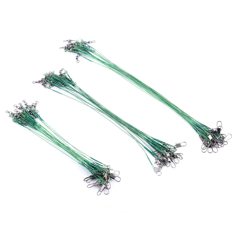 Anti Bite Steel Fishing Line Steel Wire Leader With Swivel Fishing Accessory Lead Core Leash Fishing Wire 15CM-30CM
