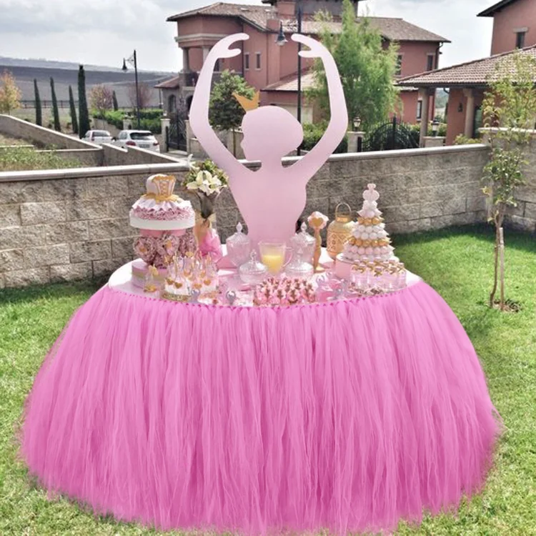 Hot Sale 100x80cm Wedding Home Textile Many Tutu Table Skirt Baby Shower Birthday Party Children Party Table Decoration