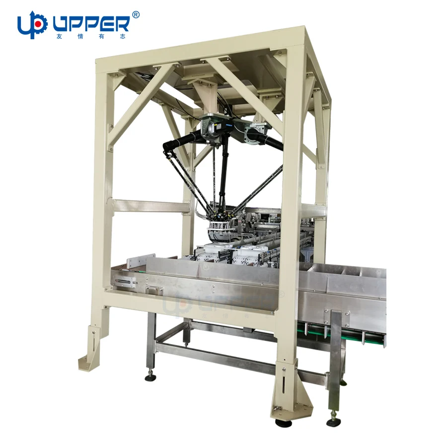 Automatic pick and pack tray Packing robot arm Upper palletizing manipulator Delta Parallel robot for food carton packaging