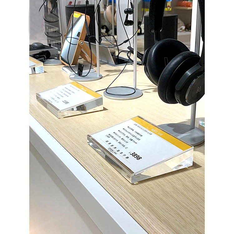 Desktop Sign Info Card Magnetic Photo Frame Display Acrylic Tag Price Label Holder