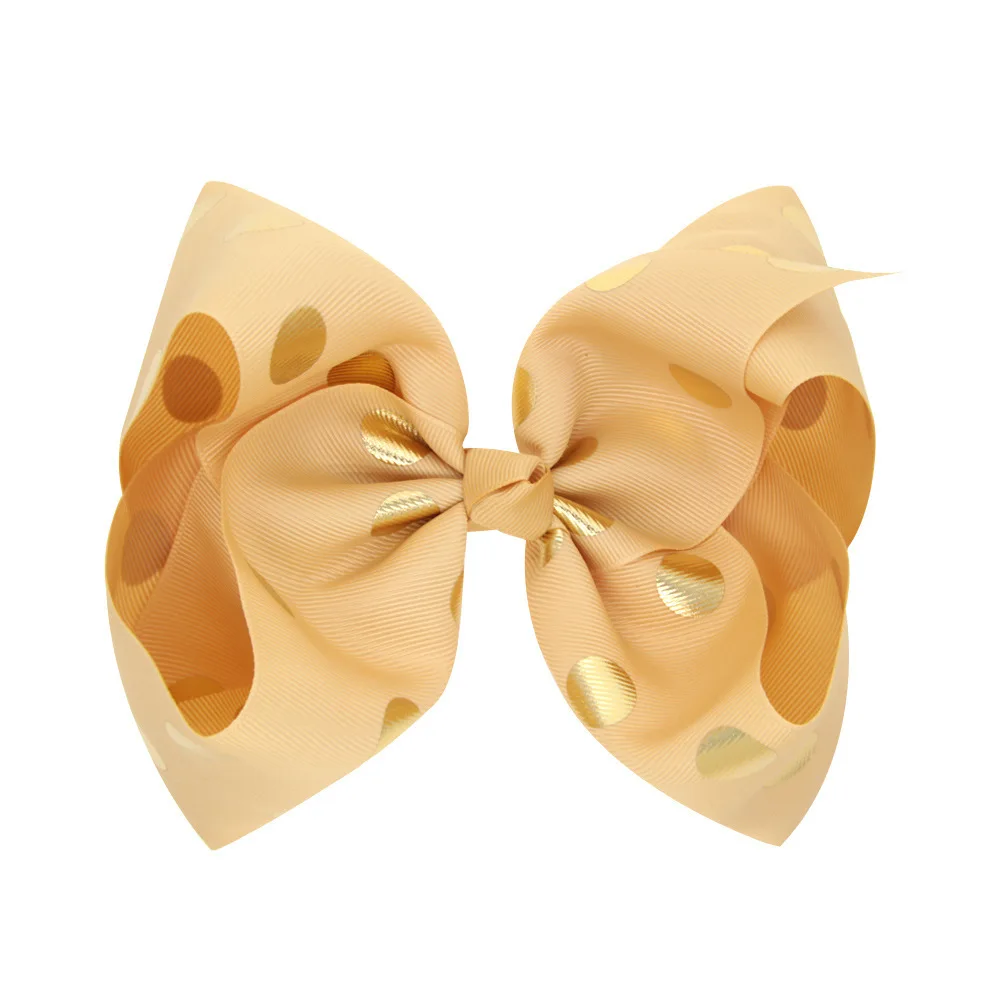 8 Inch Wholesale Hair Pins For Baby Girls Polka Dot Bow Hair Clips Kids Sweet Clips Hair Accessories For Children