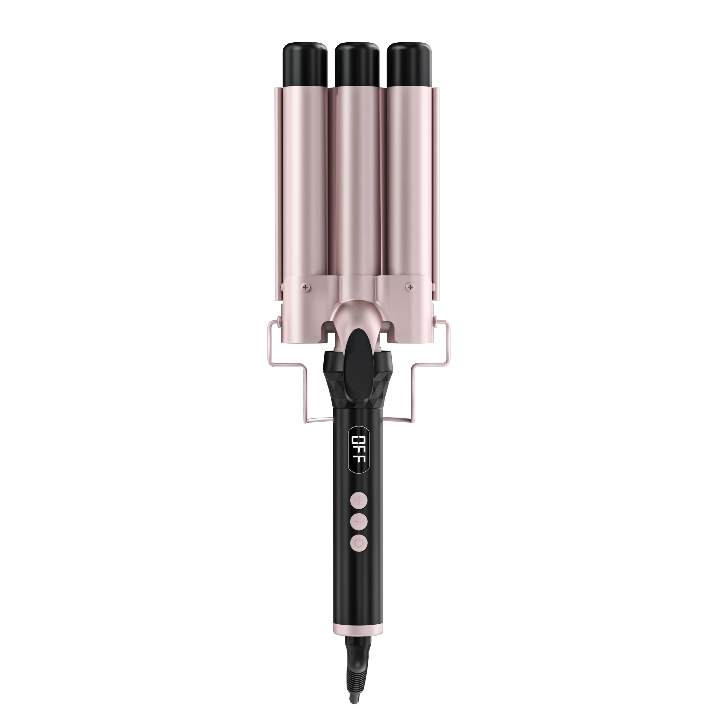 Top Selling LCD Temp Display Hair Crimper 3 Barrel Curling Iron Wand Dual Voltage Cordless Hair Curler For Home Use
