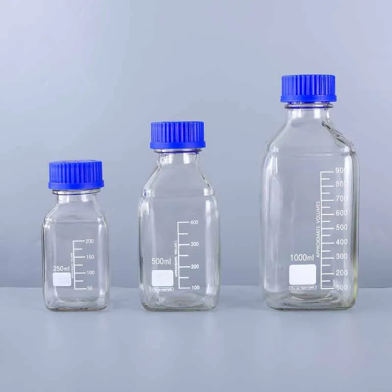 100 250 500 1000ml Borosilicate Bottles Chemical Reagent Glass Bottle Clear Laboratory Glassware