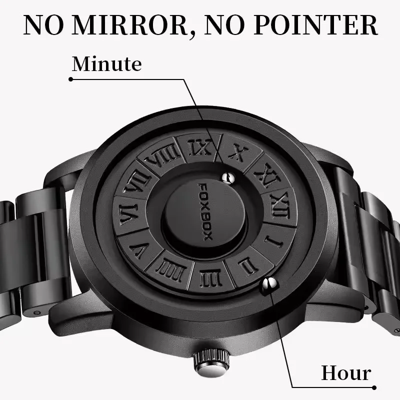 Foxbox 0047 Leather Belt Waterproof Sport Wristwatch Luxury Casual Type Business Fashion Watch Men Stainless Steel watch
