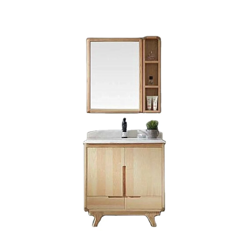 Class Solid Wood Bathroom Cabinet/wash Gargle Table with Mirror Modern Bathroom Vanity Cabinet Plywood with Led Light 38-46 in