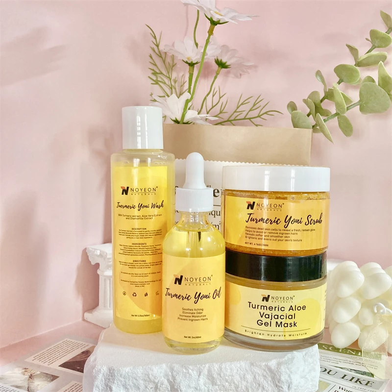 Turmeric Feminine Wash & Yoni Oil & Yoni Soap Set For Women Vaginal Ph Balance Remove Odor Soap Bar Feminine Hygiene Care Kit