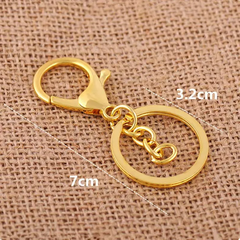 Electroplated gold silver key chain three piece set key chain metal key ring key chain wholesale key ring chain wholesale