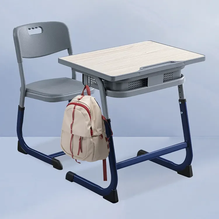 Ergonomic Modern Metal Student Desk & Chair Set Classroom School Furniture Set Factory Direct Sales