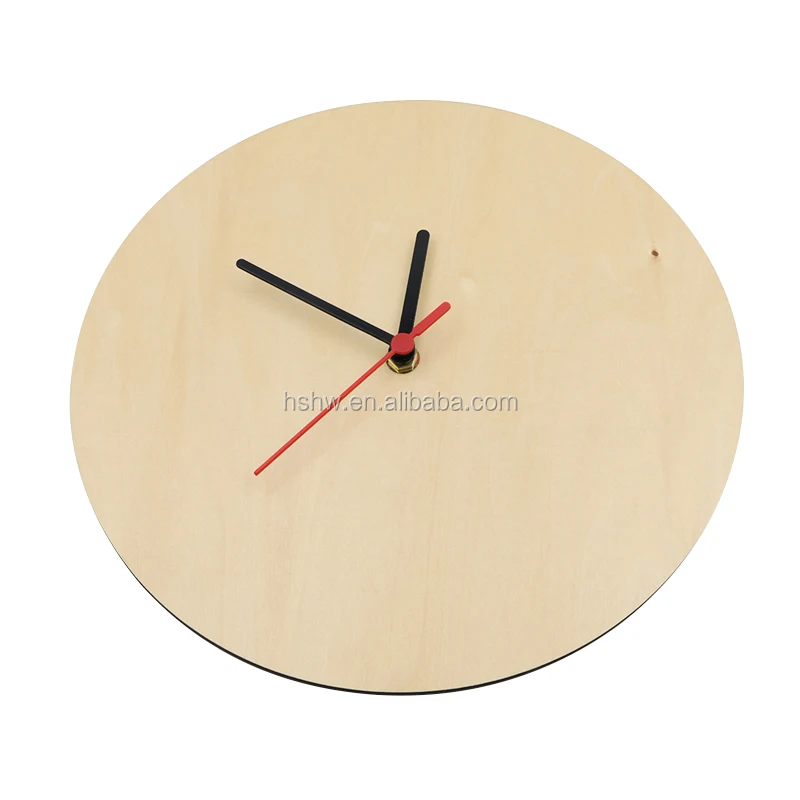 Wholesale Home Decorative 17cm Round Shape Printable Plywood Blank Sublimation Wall Clock