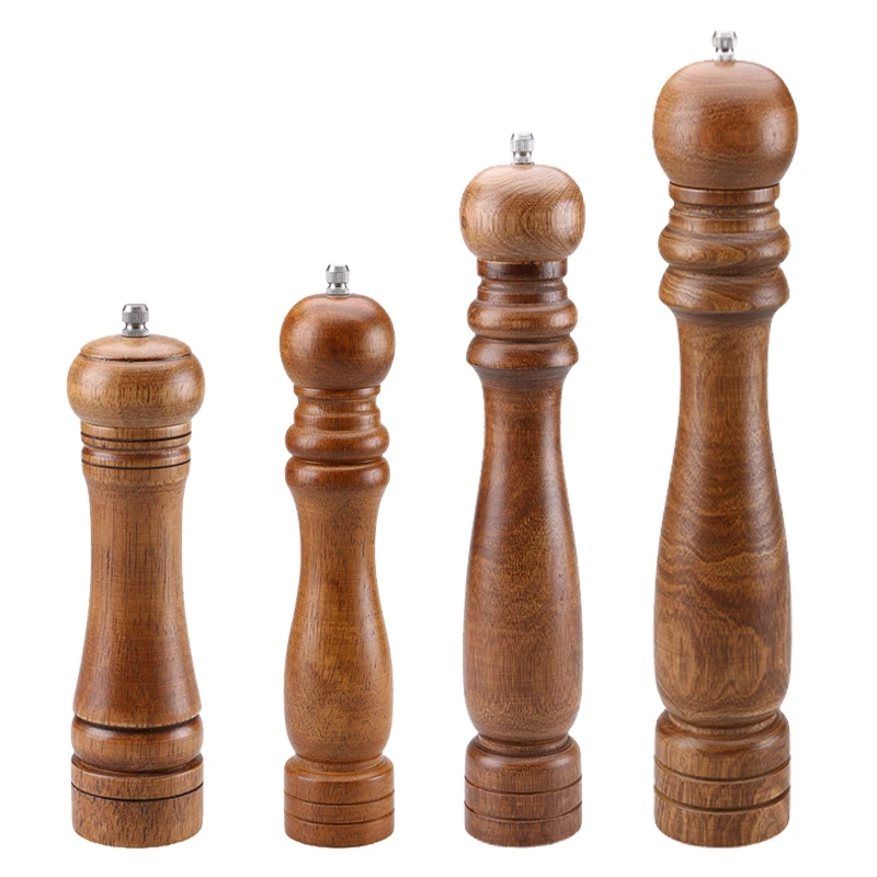 Мельница для соли и перца, мельница для перца из твердой древесины с сильной регулируемой Керамической мельницей