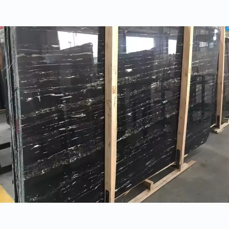 Portoro Silver Marble Wall Decoration White vein and wave Polished Big Slab Silver Dragon Marble Stone