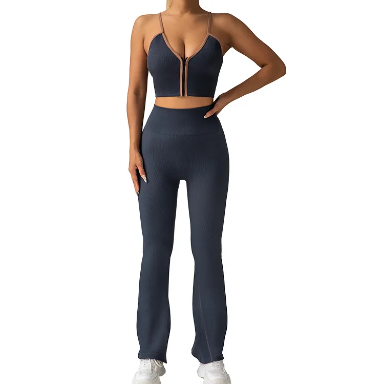 New Arrival Yoga Set Gym Clothes Sportswear Yoga Suits For Women Fitness Rib Tracksuits Sports Bra Gym Leggings Sports Suits