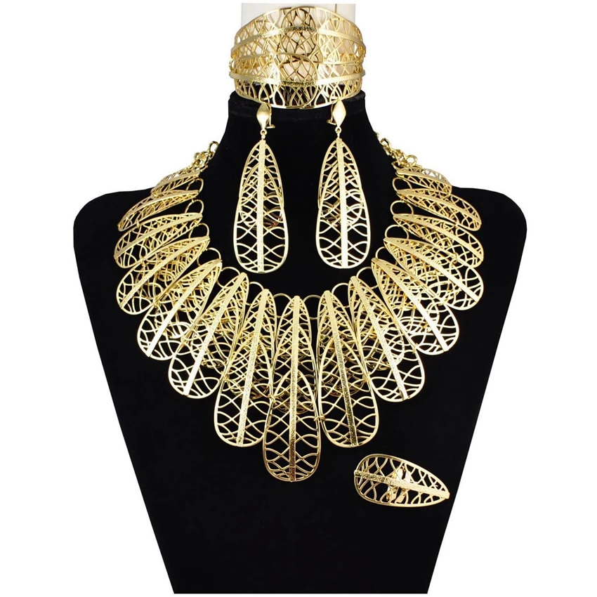 Yuminglai Brazilian Gold Jewelry Big Jewelry Sets High Quality Jewelry for Women  FHK12868