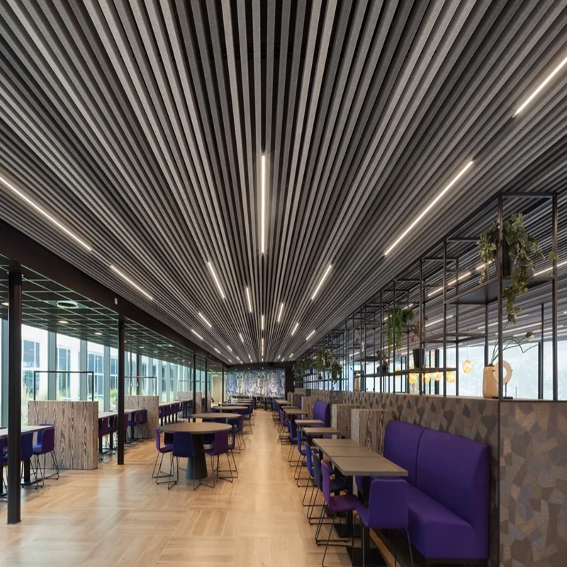 Aluminum art wave ceiling False Suspended Ceiling Decoration Aluminum Metal U Baffle Linear Ceiling