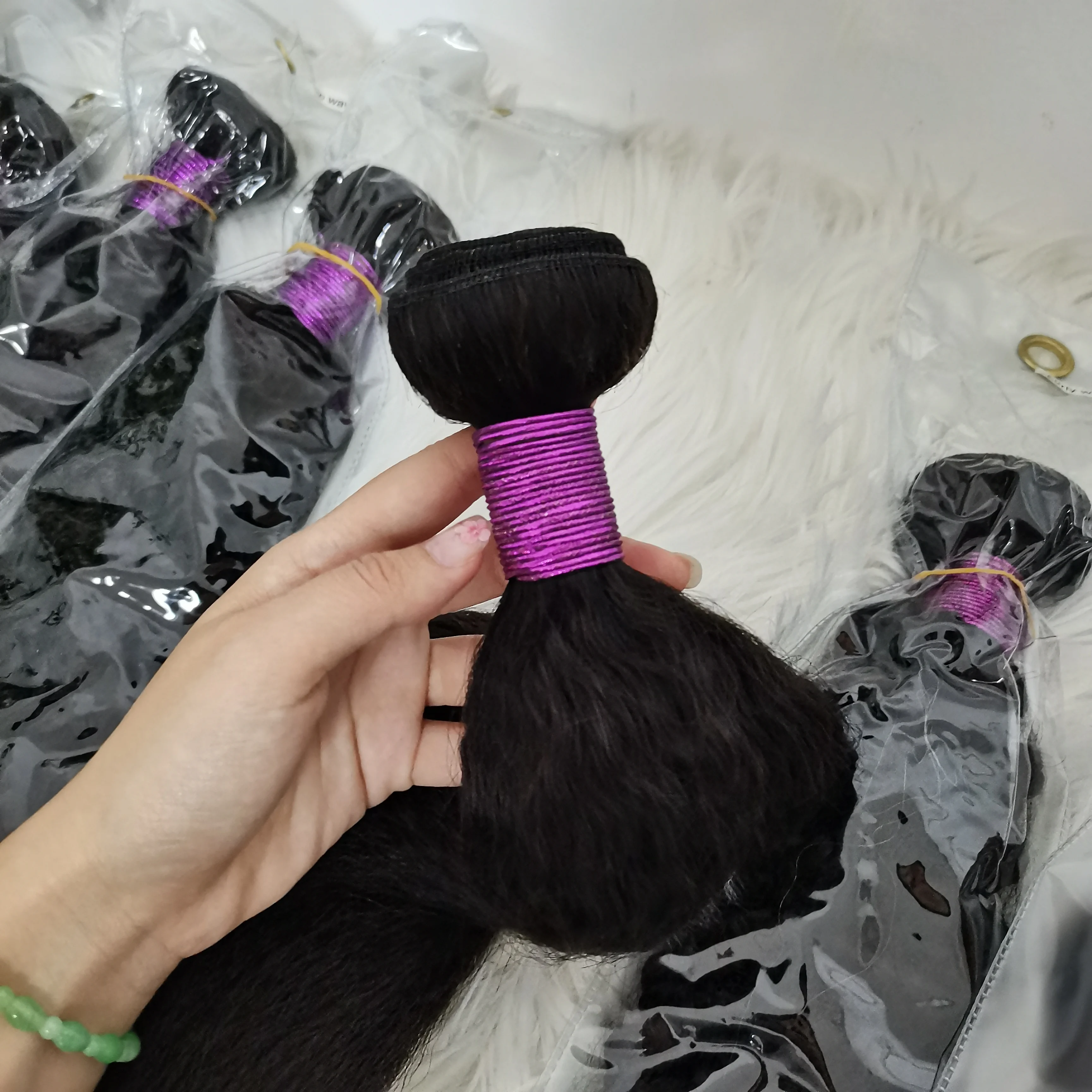 Amara kinky straight bundles raw vietnamese cuticle aligned hair kinky straight frontal stock