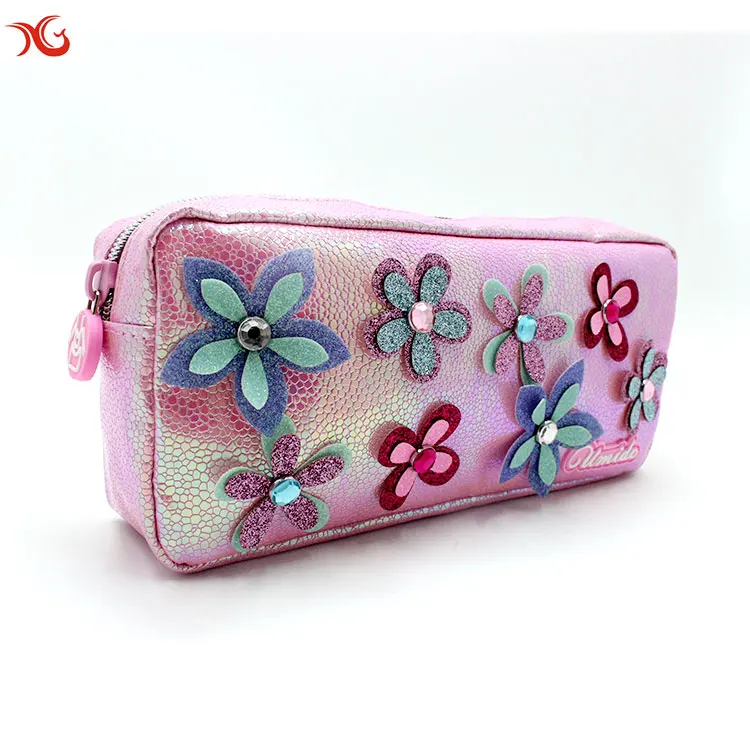 Оригинальный оригинальный милый чехол из искусственной кожи с цветочным рисунком, водонепроницаемая сумка для карандашей, школьная сумка