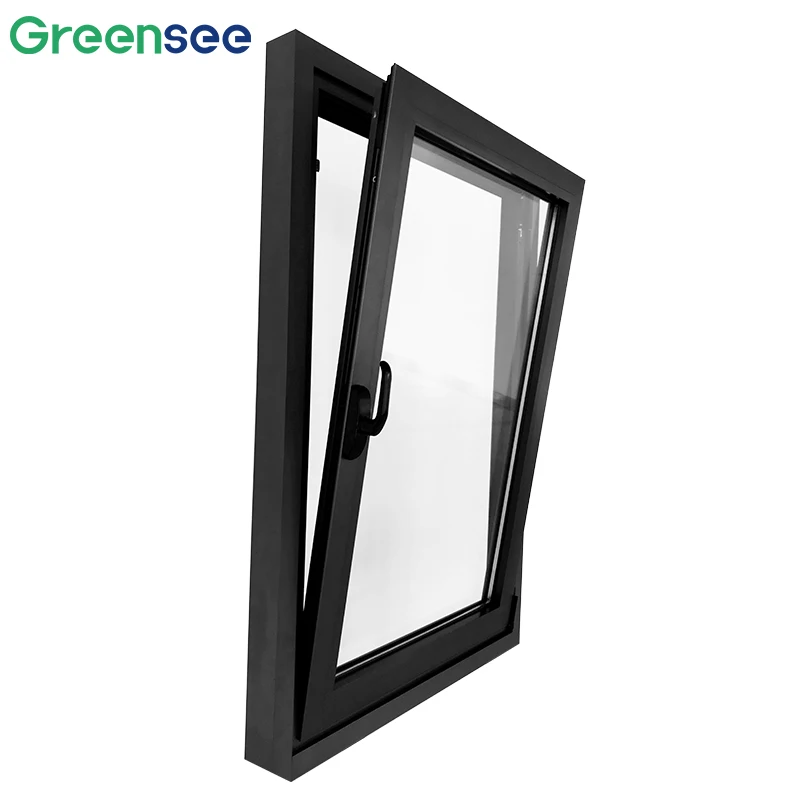 new design modern minimalism type tilt and turn windows with built in louver 80mm 85mm aluminum alloy low-e tempered glass