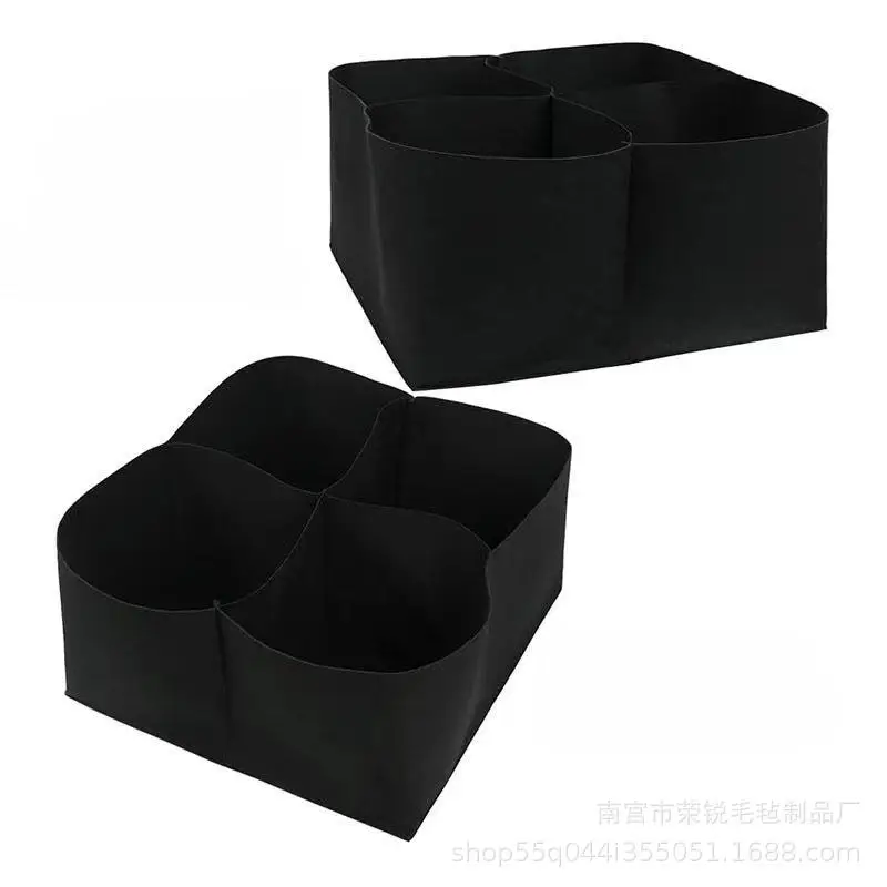 Amazon Sale Thick Aeration Fabric Pot Rectangle Square Breathable Planting Container Grow Bags with Handle for Indoor Outdoor